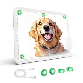 Up To 9000Lux Super Bright A4 Light Pad,Rechargeable light box with 4000mAH Lithium Battery for Cricut Weeding Vinyl Tool,Magnet light box for tracing,light board for Diamond Painting,Sketching(White)