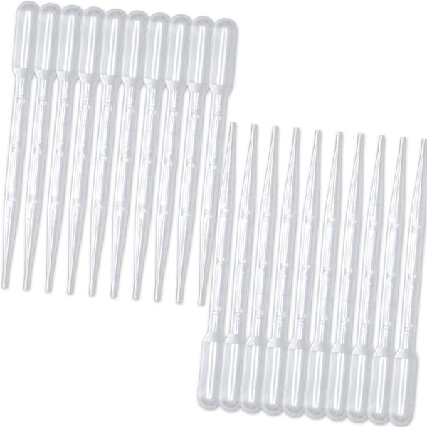 Polyethylene Dropper (20 Pieces/2 ml/Clear), Disposable Pipette, Plastic Dropper, Graduated