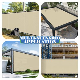 ECOOPTS 4'x118' Privacy Fence Screen Windscreen with Copper Grommets, Fit for Commercial Fence and Residential Garden Outdoor 90% UV Blockage, Cable Zip Ties Included (Beige)