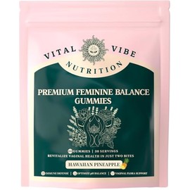 Vital Vibe Feminine Balance Gummies – Hawaiian Pineapple - Premium Feminine Balance Gummies-for Women’s Health & Wellness - Immune Support - Vegan, Gluten-Free & Halal (1 Bag)
