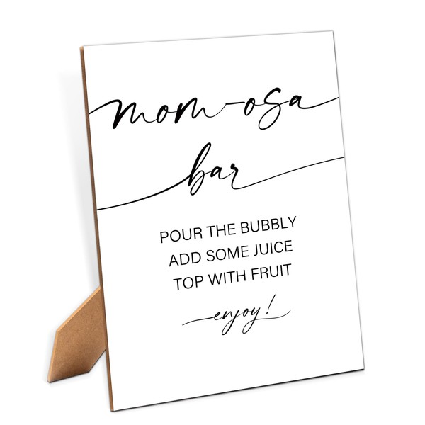 Mom-osa Bar Sign - Minimalist Baby Shower Sign, 1 Pack