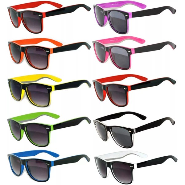 OWL Case of 10 Pairs Wholesale Retro Vintage Two-Tone Sunglasses