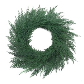 Juinte 24 Inch Christmas Faux Cedar Wreath Christmas Wreaths for Front Door Cedar Garland for Walls Windows Porches Farmhouse Indoor Outdoor Home