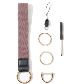 Elastic Keychain Wristlet with Detachable Wrist Lanyard, Cute Bag Charms for Handbags, ID Badge Holder for Women, Teacher Lanyard & Purse Accessories(Purple)