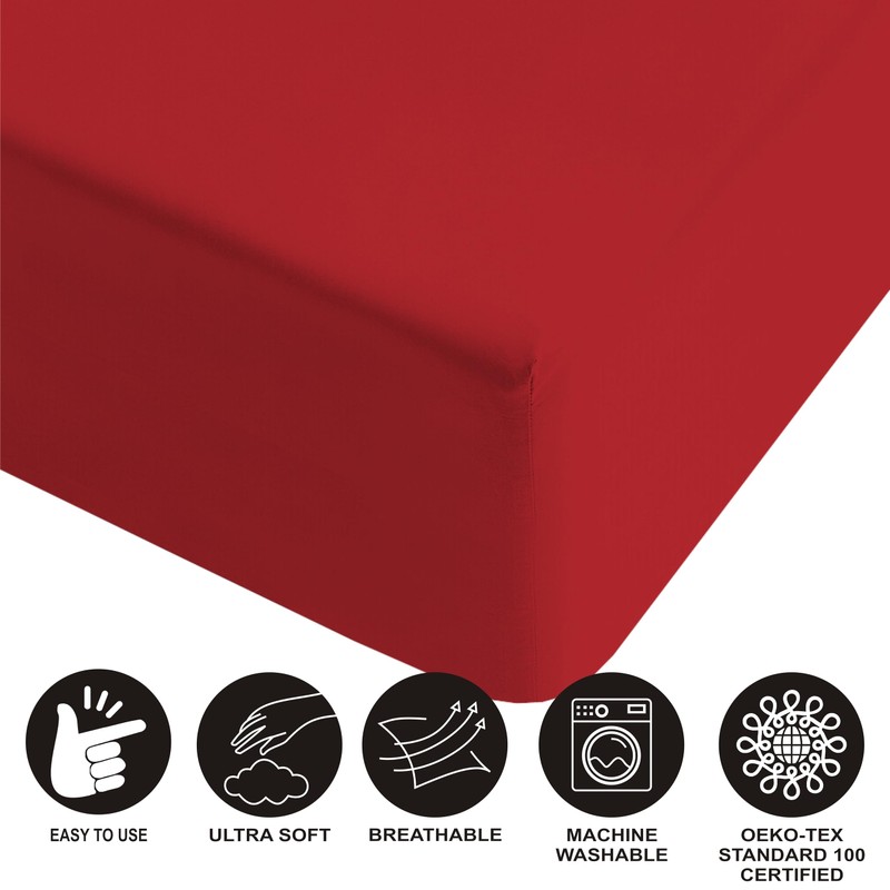 R&Z Extra Deep Polycotton Non Iron Fitted Sheet Easy Care