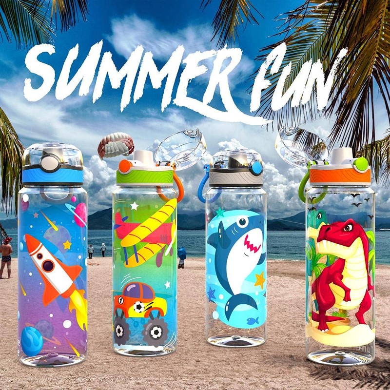 Home Tune 23oz Kids Water Bottle for School Boys, BPA