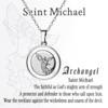 JewelryWe Saint Michael Necklace Women's Stainless Steel Archangel St. Michael