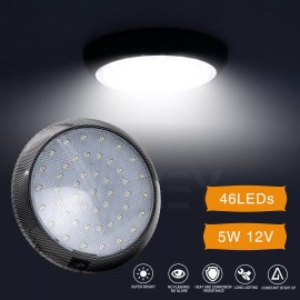 Unbranded Round Shape Led Reading Ceiling Light Car Interior Lamp Trailer RV Caravan White