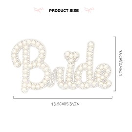 CHEERYMAGIC Rhinestone Iron on Patches, Bride Diamond Pearl Stick on Letter Patches, Glitter Bride Iron on Fabric Applique Letters Patches for Clothes Hat DIY Art Craft Supplies A9AXXNTT