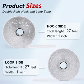RPBHY 1 Inch x 27Ft Hook and Loop Strips with Adhesive, Double Sided Self Adhesive, Nylon Self Adhesive Tape for Home Office School and Crafting