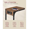 VASAGLE C-Shaped Side Table, End Table with Charging Station, C