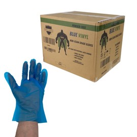 PackagingSuppliesByMail PSBM Vinyl Gloves, Blue, Size Large, 1000 Count, Powder and Latex Free Disposable Gloves