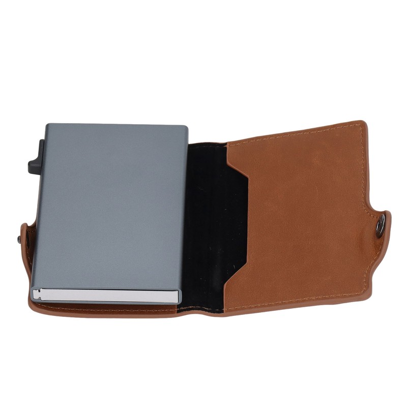 Wallet Aluminium Alloy PU Anti Lost Ultra Thin ID Credit
