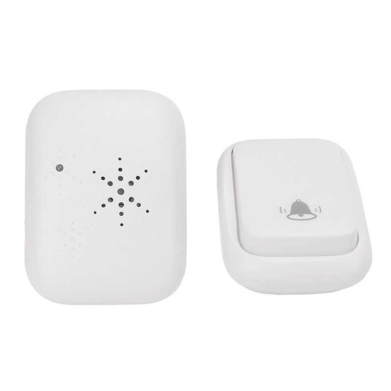 Self Powered Cordless Doorbell Waterproof Long Range Battery Free White