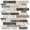 LONGKING Self-Adhesive Kitchen Backsplash, Marble Look Decorative Tiles (10 Tiles)