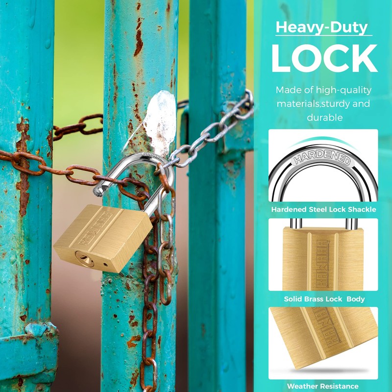 KAWAHA 81/40-1P Brass Padlock (Waterproof Solid Brass Lock) Shed Storage
