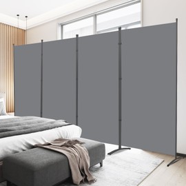 Room Divider 6FT Folding Privacy Screens, 4 Panel Partition Room Dividers w/Freestanding Design, Portable Wall Divider for Room Separtation, Fabric Screen Panel for Home Office Bedroom Dorm