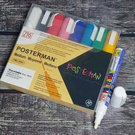 (Altipia) Kuretake Zig Medium Nib Deco Pen/Marker Posterman 8-Color Set Oil-based Marker / (알티피아)쿠레타케 지그 중간닙 데코펜마카 포스터맨 8색세트 유성매직