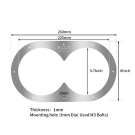 RCCT Side Exit Exhaust Bezel Plate Twin Universal Side Exhaust Exit Bezel Aluminum Material(Oval Shape)