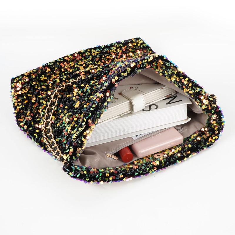 Meliyya Sequin Shopper Tote Bag Shoulder Bag Shiny Shoulder Bag