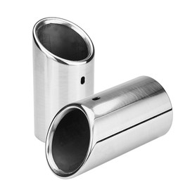 Keenso Car Exhaust Trim, 1 Pair Car Exhaust Pipe Silencer Dual Tailpipe Exhaust Stainless Steel Muffler Tip for A4 B8 2009-2012