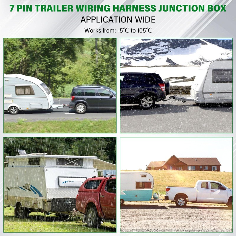 Anayguto 4 FT 7 Pin Trailer Wiring Harness with 7