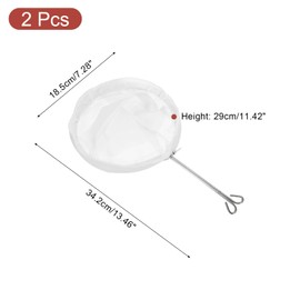 sourcing map 2 Pcs Cloth Coffee Filter Bags, Coffee Sock Filter, Reusable Coffee Strainer with Double Hook Steel Ring Handle, Medium, White