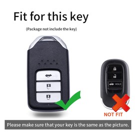 ontto 3 buttons Car Key fob Cover compatible with Honda Stepwgn Released Elysion Mpv Civic For Hr-v Crv Odyssey 2013-2018 Smart Key holder case Shell keyring keychain protector accessories Golden A