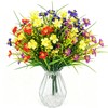 ADORAMOUR Decorative Artificial Flowers Fake Spring Grass Daisies Bouquet