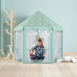 DallyMate Tent for Kids - Large & Star Lights Toddler Toy, Playhouse Tent for Boys and Girls, 2-4 Year Old Boy Birthday Gift, Indoor and Outdoor Games, 55'' x 53'' (DxH), Green