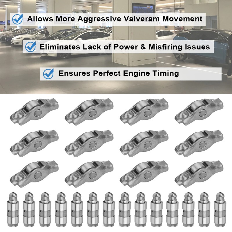 VEHITO Set of 24 Rocker Arm + Lifter For 2011-2019