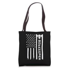 Beekeeper USA Flag Funny Honeybee Beekeeping Bee Patriotic Tote Bag