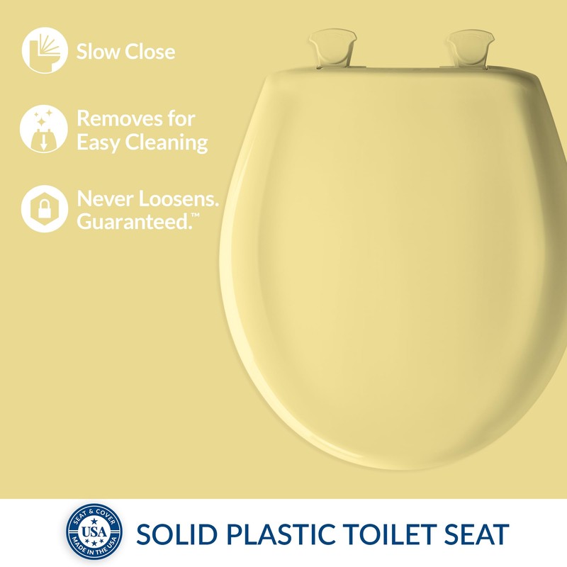 Bemis Classic Colors Slow Close Toilet Seat, Easy Clean Hinges