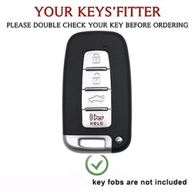 TAPAYICA for Hyundai Key Fob Cover Keyless Remote Smart Key Shell with Keychain Fit for Hyundai Sonata Elantra Genesis Sedan Veloster Kia Optima (Pink-Silver)