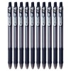 Retractable Ballpoint Pens, BLACK, Pack of 10, Fine Point (0.7mm),