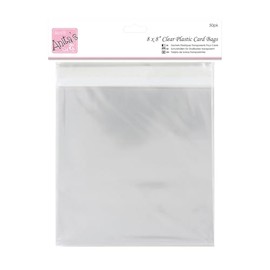 Anita's Card Bag, 220 x 220mm, Clear, Pack of 50, Plastic Bag, Card Protection Bag, for Home, Art, Craft, Cardmaking