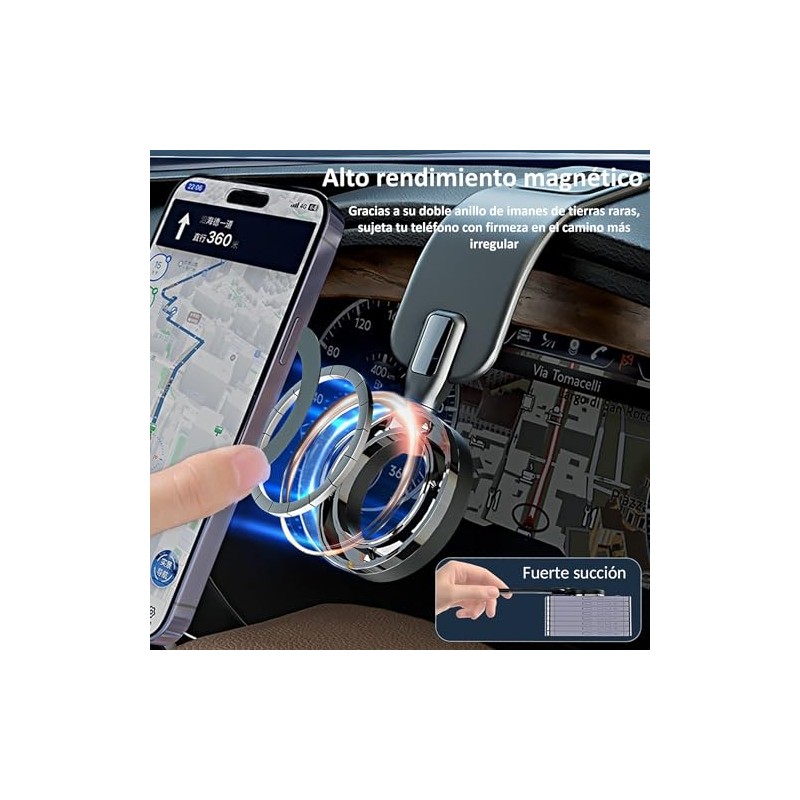 Soporte para Celular Automóvil,Plegable Magnético portacelular para Auto,Soporte para rotación