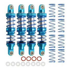 RXZIXYL 4-Pack Front Rear RC Shock Absorber 70mm 80mm 90mm 100mm 110mm 120mm Adjustable Assembled Spring Damper Axial SCX10 Oil Damper for 1/10 RC Crawler Car AXI03007 RBX10 D90 TRX4…