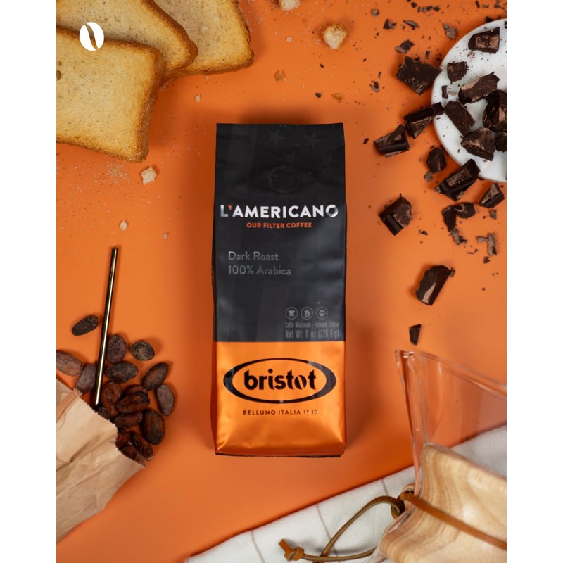Bristot L'americano Dark Roast Ground Filter Coffee | 100% Arabica
