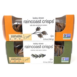 Gourmet Food Crisp Cracker Salty Date & Almond, Rosemary Raisin Pecan Crackers 5.3 oz