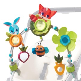 Tiny Love Sunny Stroll Activity Arch with Rattle Toys, 0 Month +, Adjustable Clips Fit Most Strollers, Meadow Days