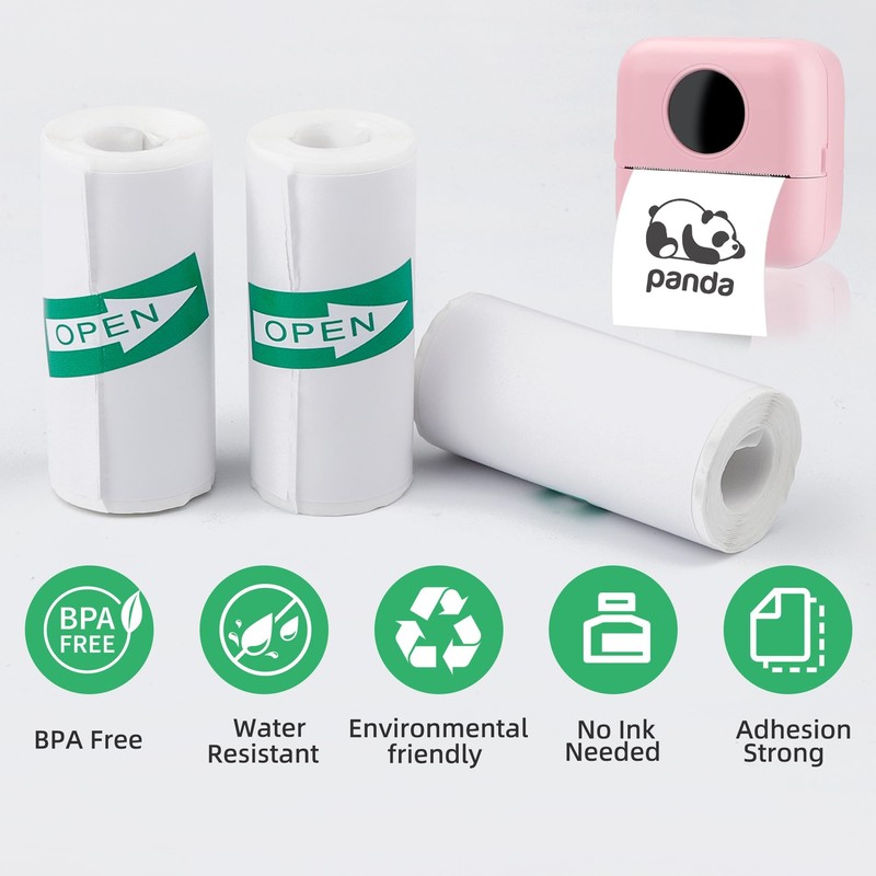 YSDMY Mini Printer Sticker Paper Roll 16 Rolls Thermal Paper