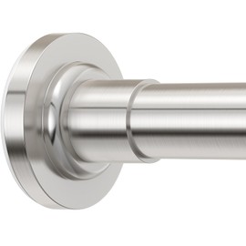 SUNALLY Shower Curtain Rod, Spring Tension Shower Rods Adjustable 32-61 Inch Stainless Steel Telescoping Curtain Rod for Bathroom or Windows, No Drilling, No Slip, No Rust, Nickel