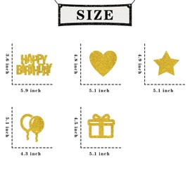 Maicaiffe Happy Birthday Hanging Swirl Decorations - Glitter 13 Pcs Birthday Party Supplies - Boys Girls Women Men Birthday Streamers - Anniversary Party Foil Swirls Ceiling Decorations