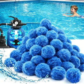 Pool Filter Balls for Sand Filter 4.5LB, Replace 150LB Sand, Reusable Pool Filter Media for Pool Pump, High Efficiency 3-5 Micron Filtration, Lightweight Filter Balls for Above Ground & Inground Pools