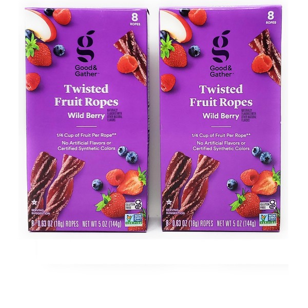Wild Berry Twisted Fruit Ropes, Made with Real Fruit Puree