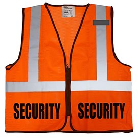 Qraphic Tee Security Guard mesh Vest, Event Security Vest, mall, School, Safety, Bouncer (as1, alpha, l, x_l, regular, regular, Safety Orange)