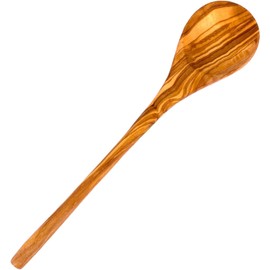 Balna Cooking Spoon Olive Wood 30 cm Round 1 Piece - Wooden Cooking Spoon Natural Product Handmade Wooden Spoon Wooden Cooking Spoon Kitchen Utensil