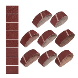 HARFINGTON 3 x 21 Inch Sanding Belts, 16 Pcs 40/60/80/120/150/180/240/400 Grits Aluminum Oxide Abrasive Belt Sander File Belt for Woodworking, Metal Polishing, Knife Sharpener