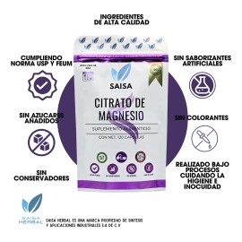 Citrato de magnesio y Citrato de Potasio bolsas 120 cápsulas cada uno Suplemento Alimenticio | Saisa Herbal Sin sabor | Alta biodisponibilidad | Apoyo del sueño, Ayuda a fortalecer musculos, Vitalidad